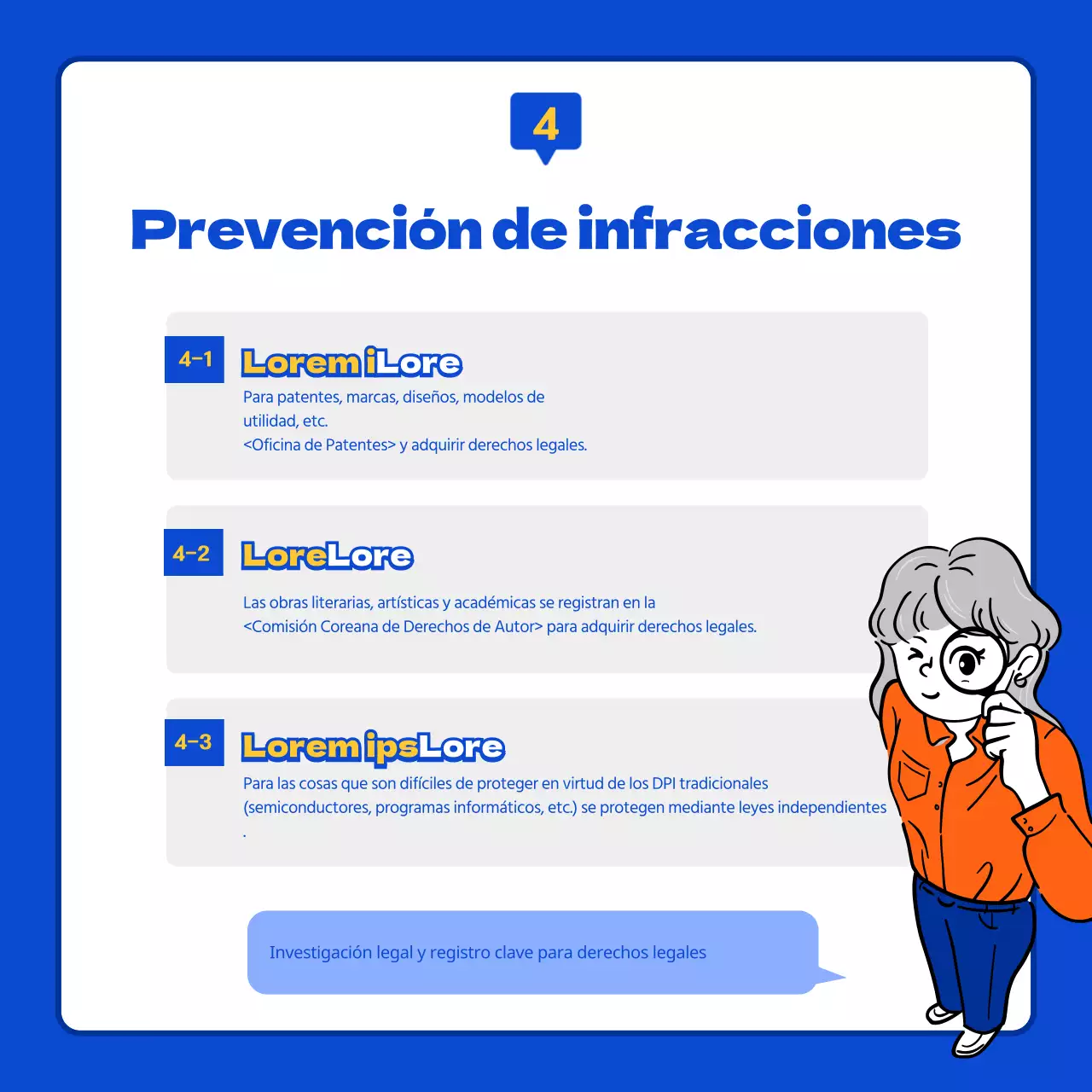 Profundizar en la propiedad intelectual azul y naranja