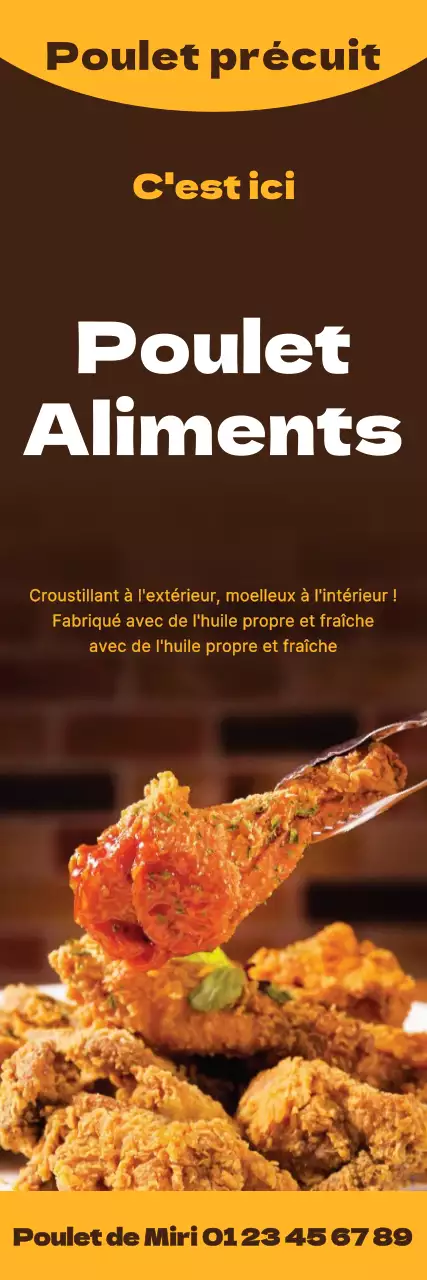 Promouvoir les restaurants de poulet avec des contrastes de brun et de jaune