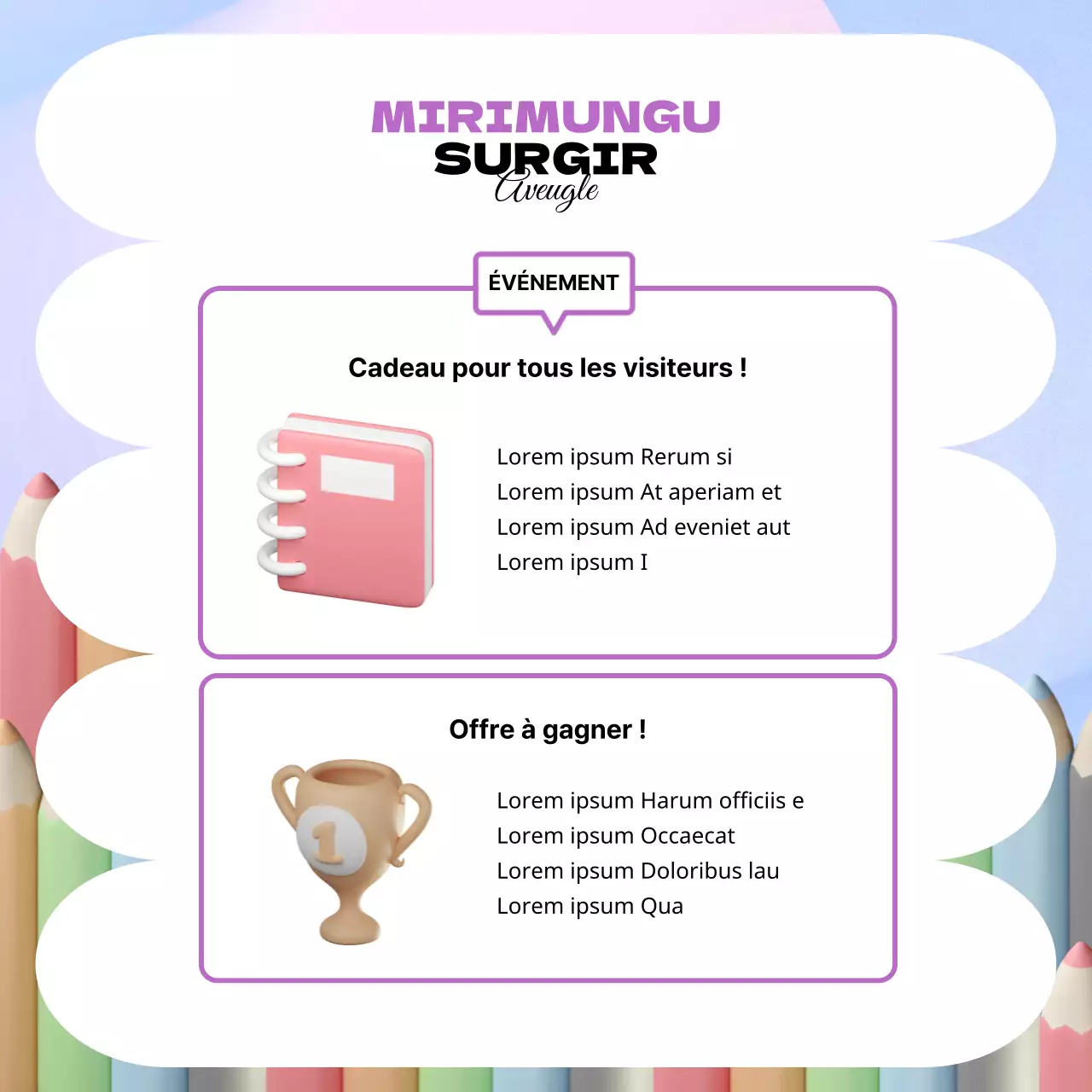 Promouvoir un magasin pop-up 3D violet