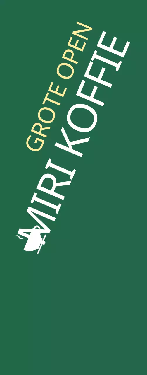 Promoot opening café op groene achtergrond Medium