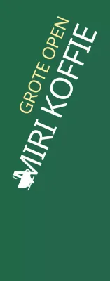 Promoot opening café op groene achtergrond Medium