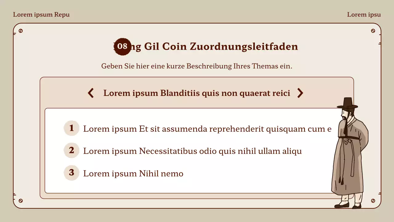 Honggil-Münzsprachunterricht in Beige und Braun