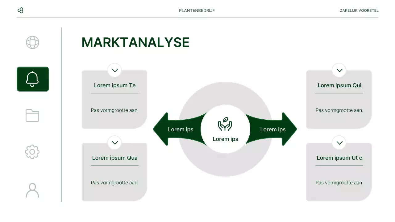 Zakelijk zakelijk voorstel in wit en groen natuurlijk bladconcept