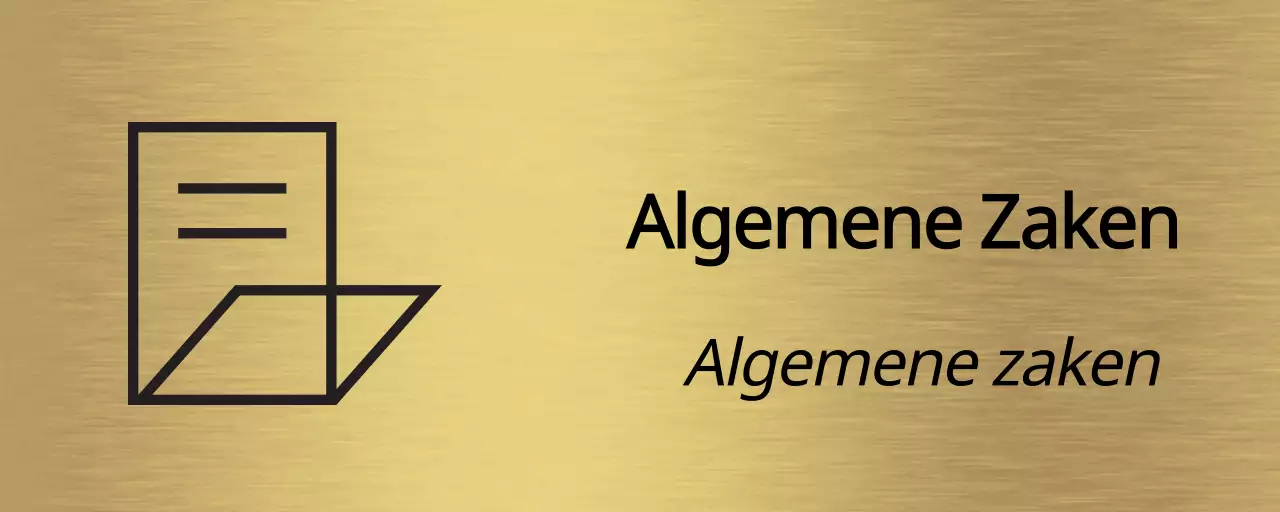 Plaatsaanduiding in zwart met de afdelingsnaam van je bedrijf en een eenvoudige pictogramillustratie