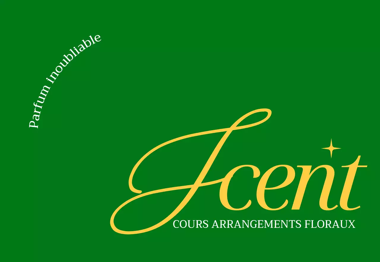 Texte simple en vert et jaune pour promouvoir un magasin de fleurs