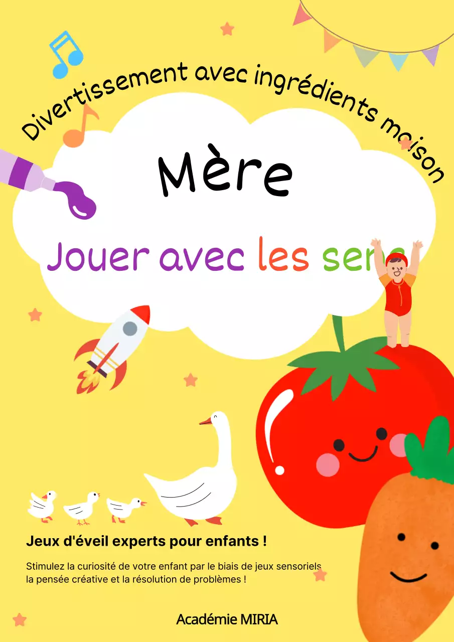 Mignonne couverture de livre sensoriel jaune et arc-en-ciel pour enfants