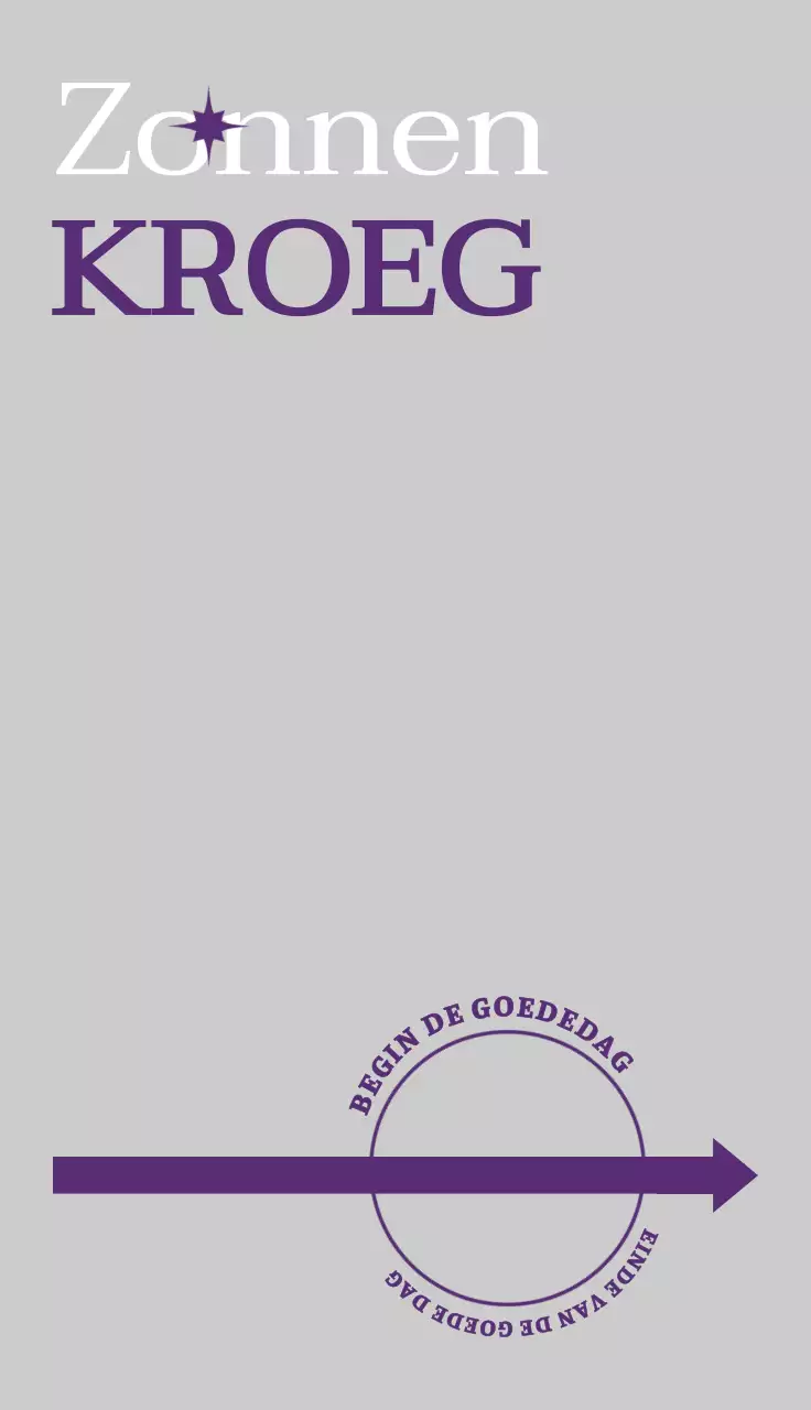 Een eenvoudig, hip concept in wit en paars om een café te promoten.