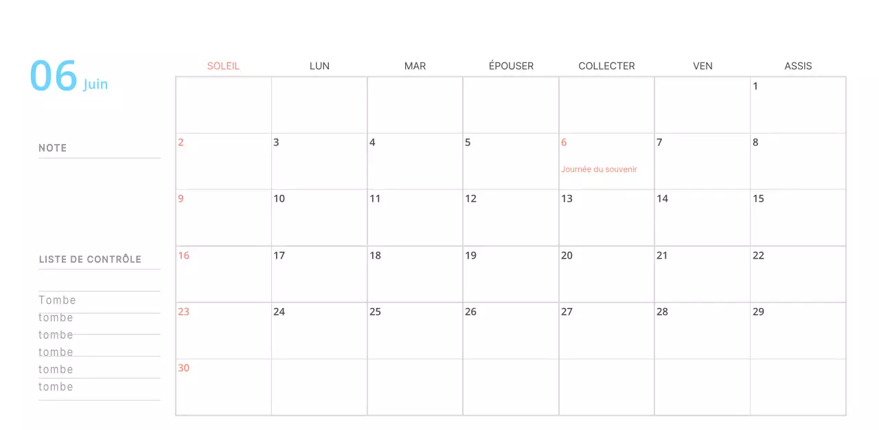 Calendrier de bureau illustré vert sur le thème de la famille