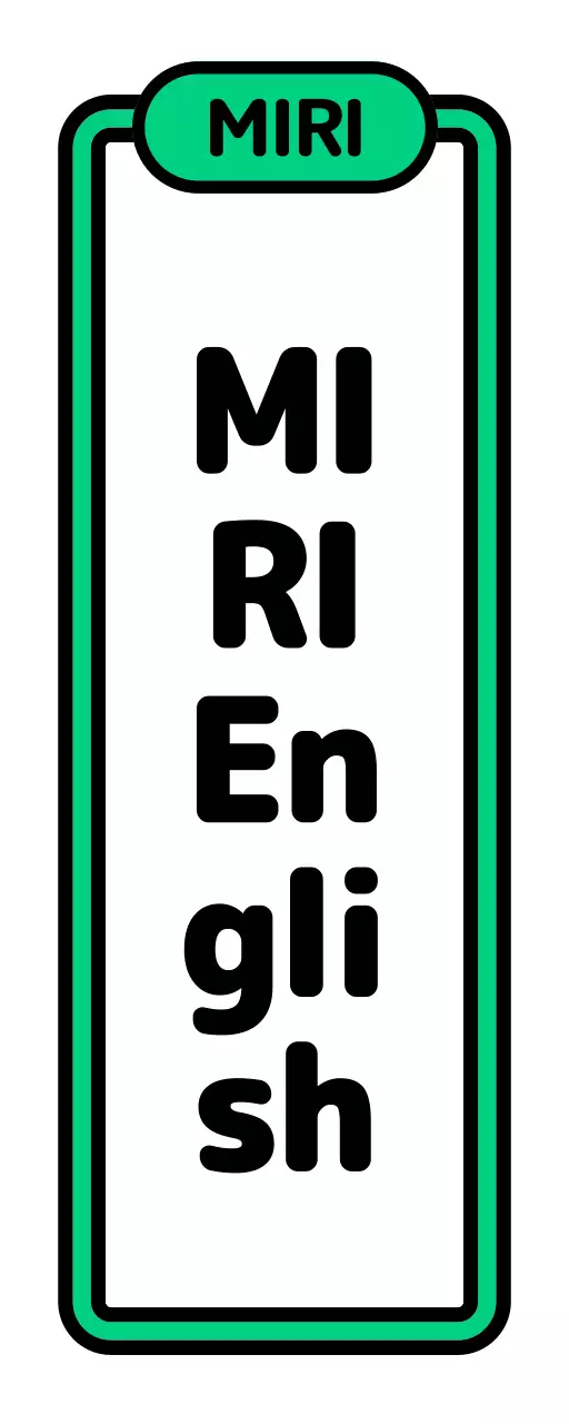 黒、白、緑、紫のプリイングリッシュのテキストとフレームのイラストで構成されたシンプルな印象の塾の看板です。