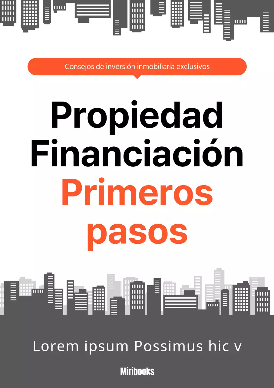 Una sencilla portada gris y naranja para un libro inmobiliario