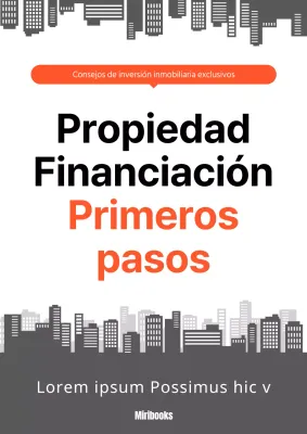 Una sencilla portada gris y naranja para un libro inmobiliario
