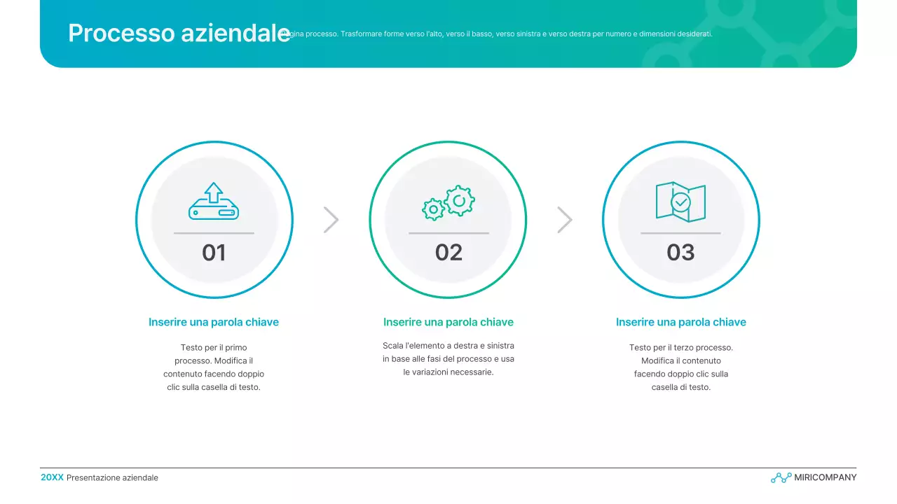 Semplice presentazione aziendale a gradiente in azzurro e verde