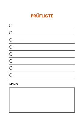 Weiße Linie einfache Checkliste