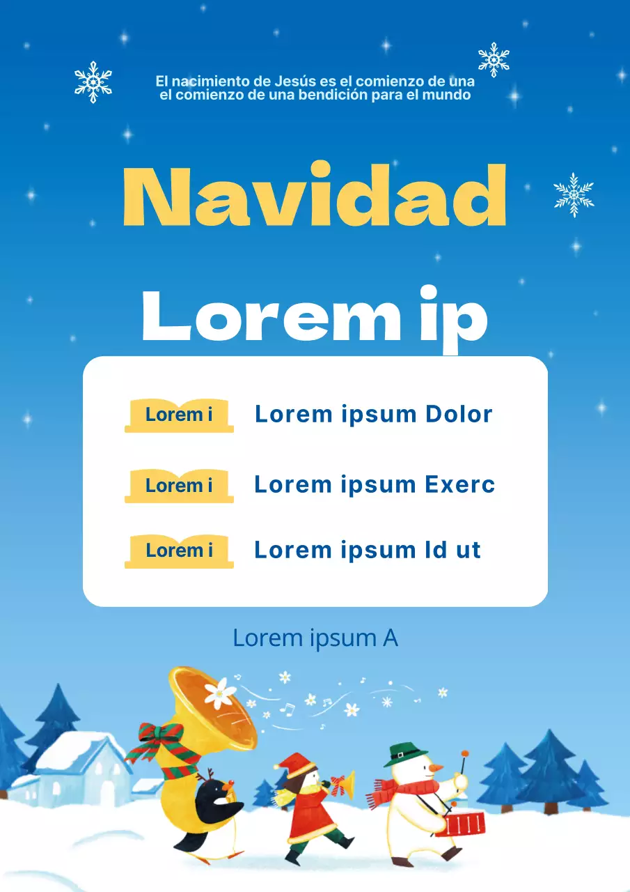 Cartel de Navidad de la Escuela Bíblica Ojos Celestes