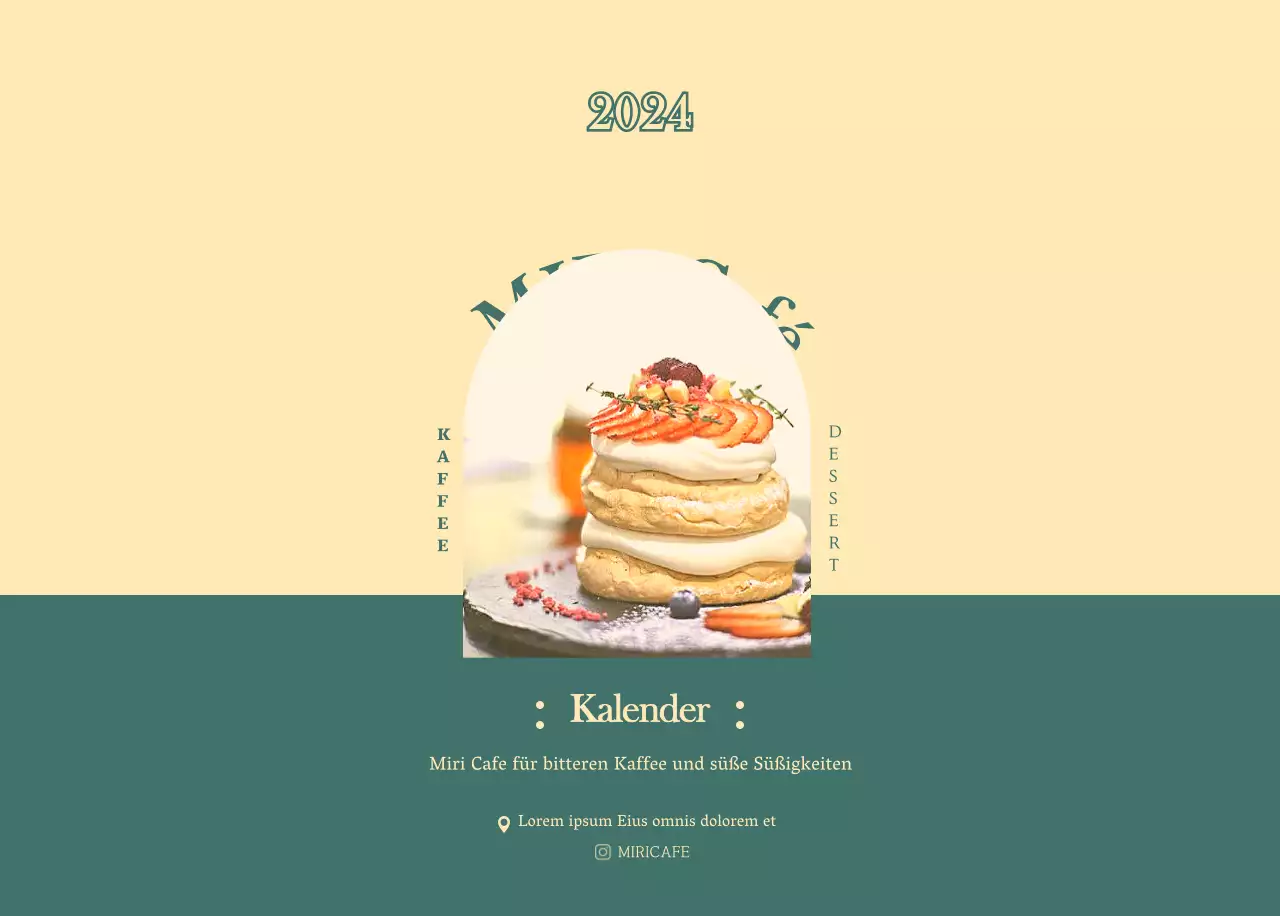 Cafe-Kalender mit Empfehlungen für das Getränk des Monats