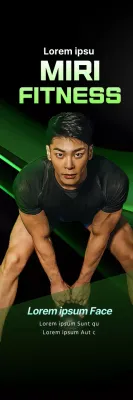 Werbe-Fitness-PT in schwarz und fluoreszierendem Grün