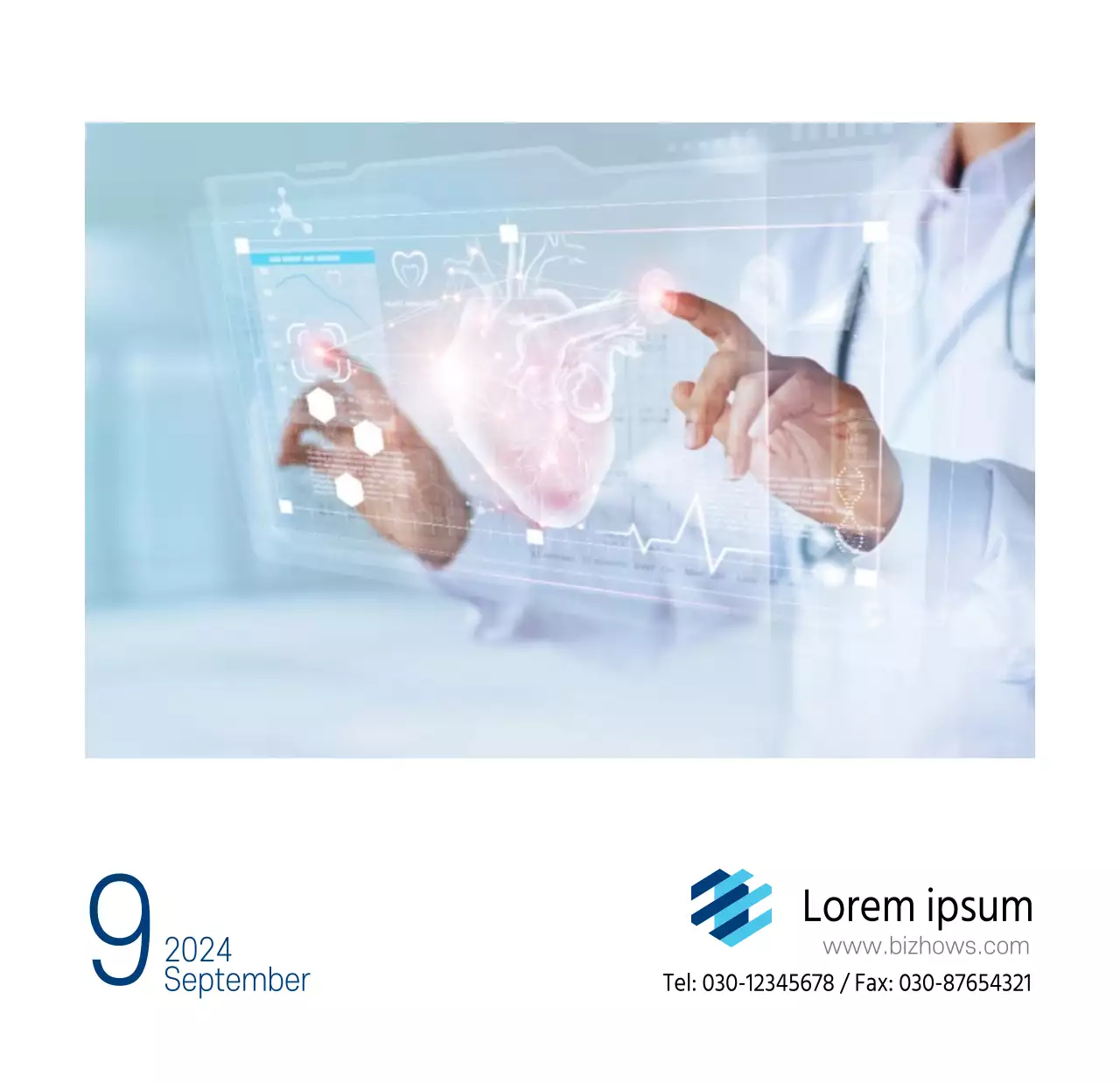 Einfacher weißer Krankenhaus-Tischkalender