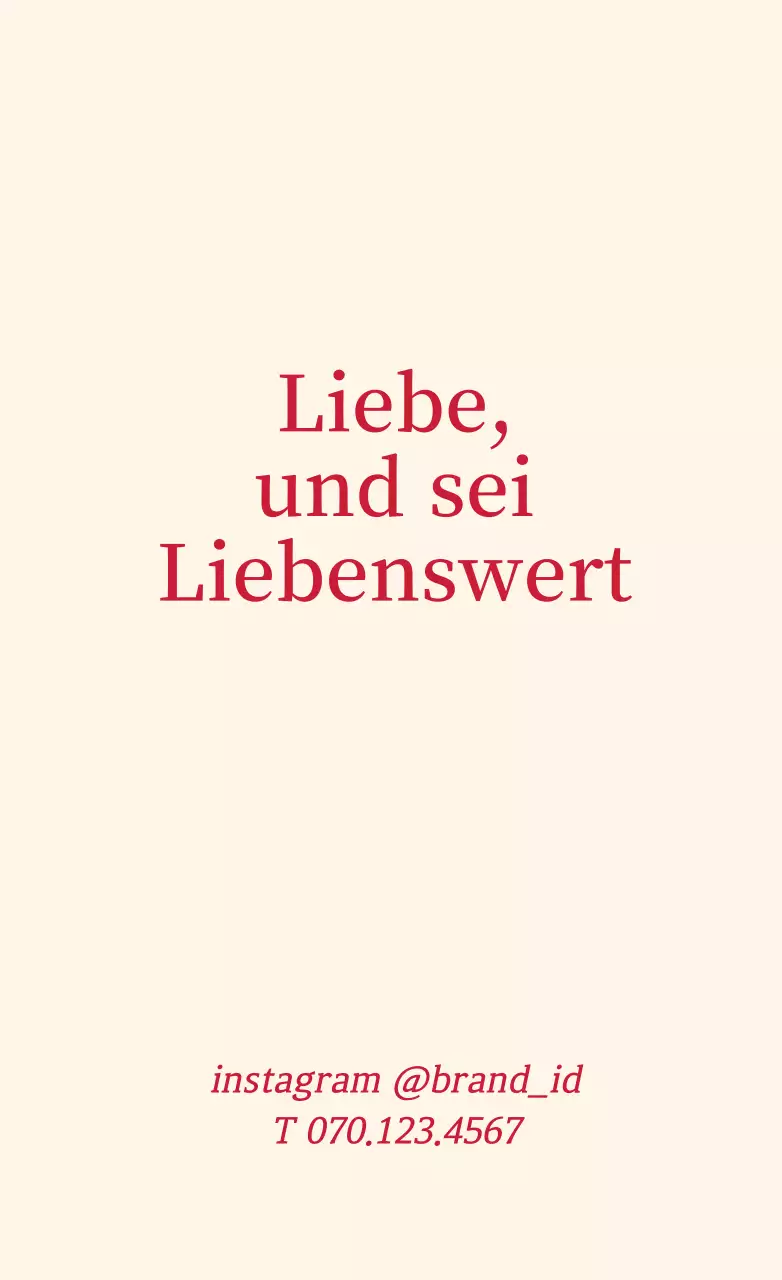 Schlichte, monochrome Markenetiketten in Elfenbein und Rot