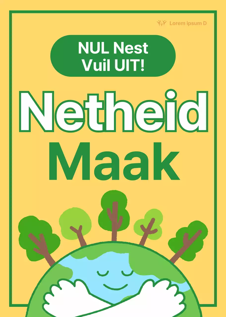 Schonere straten met schattige gele en groene aarde-illustraties Publieke milieucampagnes