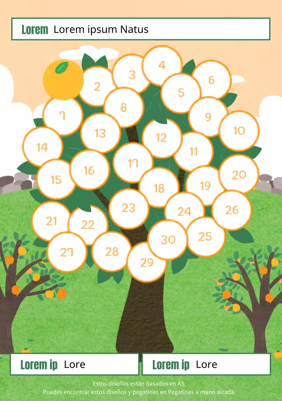 Alcanzado el objetivo de Goal Tracker para la ilustración de la mandarina