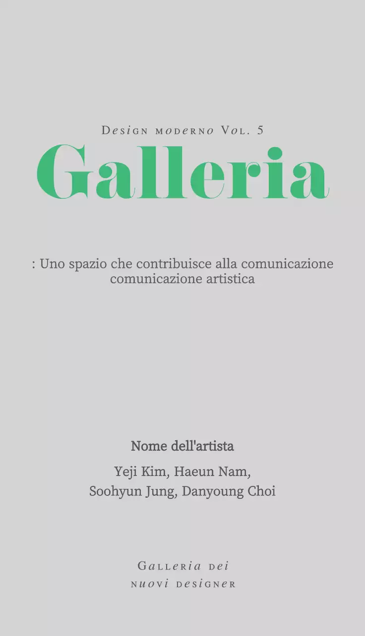 Green's ModernSemplice segnaletica per la galleria