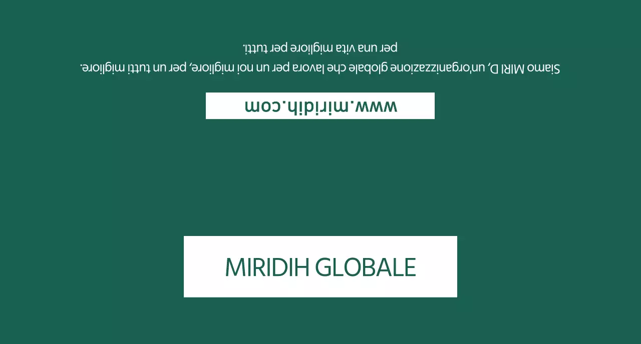 Un semplice Global Mirridi verde scuro per la promozione dell'azienda.