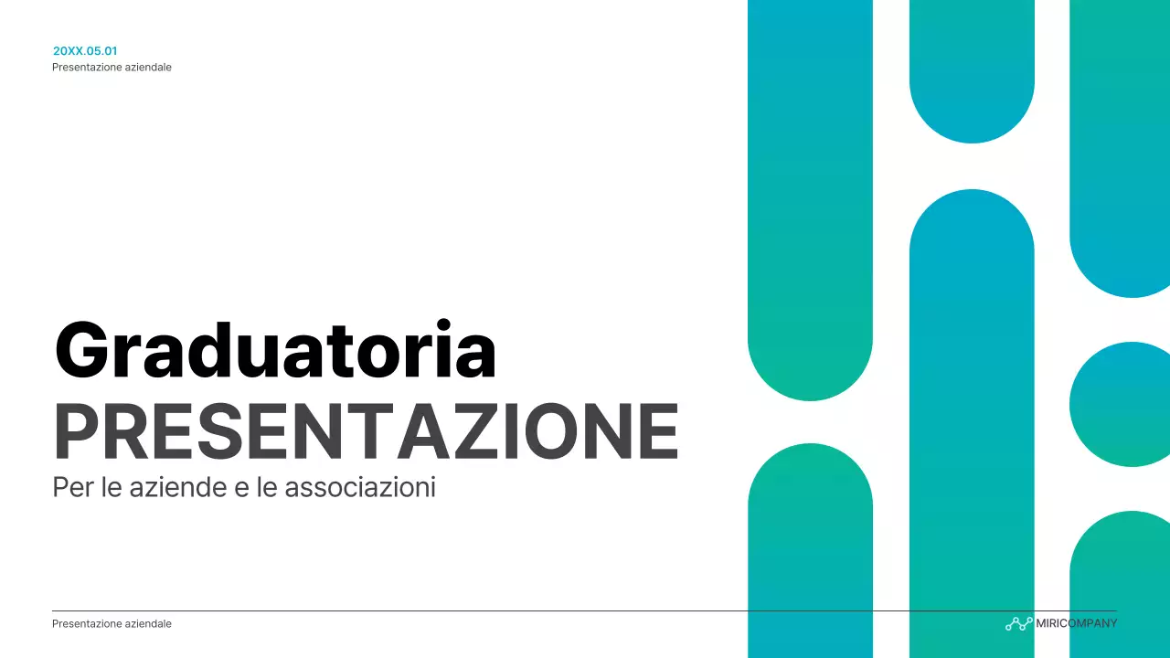 Semplice presentazione aziendale a gradiente in azzurro e verde