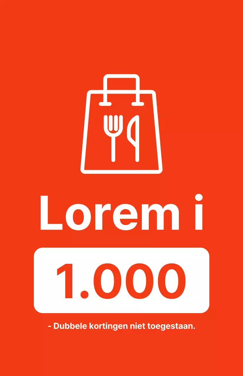 Promoot verpakkingskorting met contrasterende witte tekst op een rode achtergrond