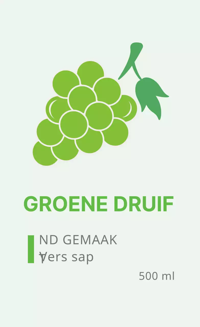 Schattige voedseletiketten met chartreuse illustraties