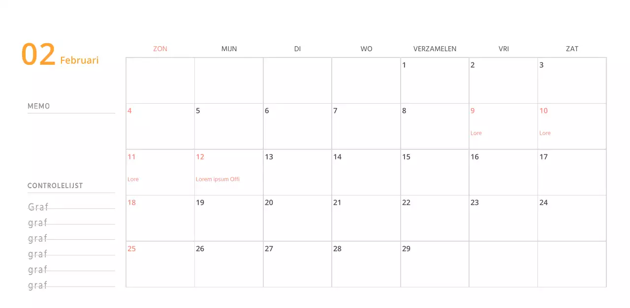 Schattige geïllustreerde groene bureaukalender met familiethema