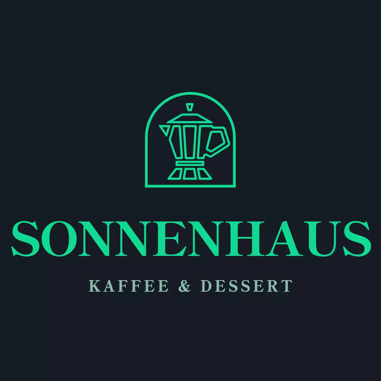 Grüne und weiße einfache moderne Kaffeekanne Symbol Logo-Stil für Cafe Personal
