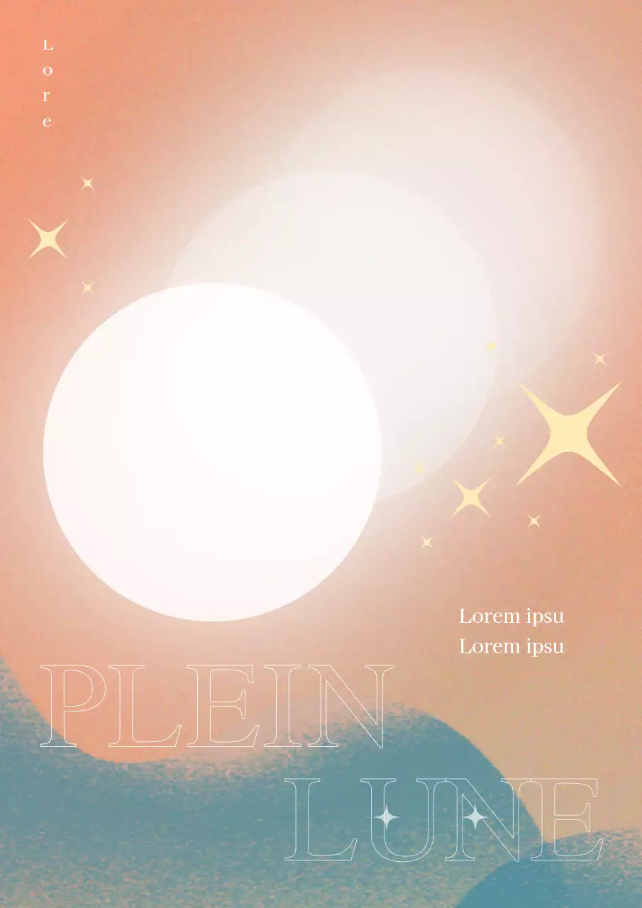 Faire-part d'inspiration orientale en orange et blanc avec pleine lune