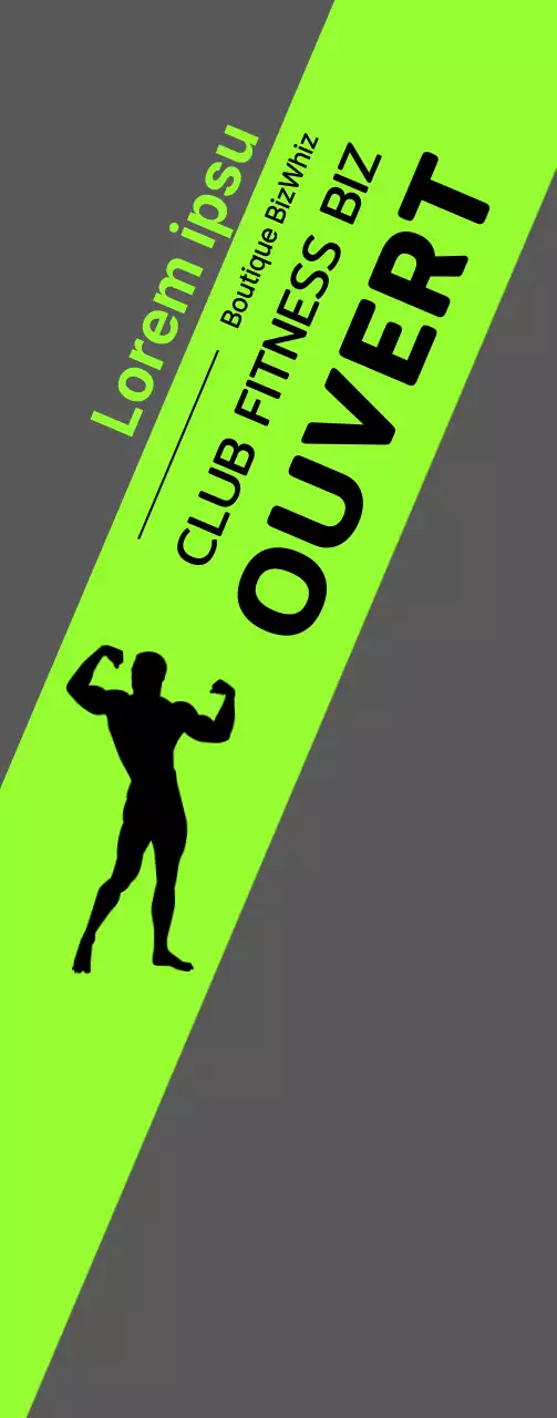 Bannière d'ouverture de club de santé avec silhouette d'homme sur fond fluorescent