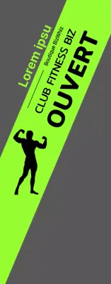Bannière d'ouverture de club de santé avec silhouette d'homme sur fond fluorescent