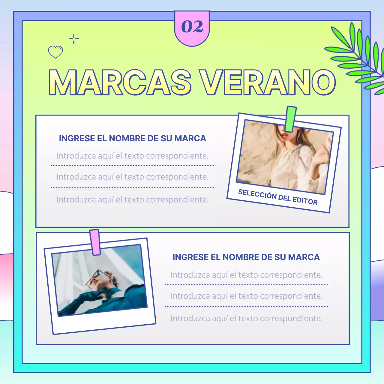 Anuncio de promoción de verano para centros comerciales en amarillo tropical y azul claro