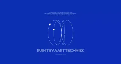 Eenvoudig, strak ingenieursconcept in helder marineblauw en wit