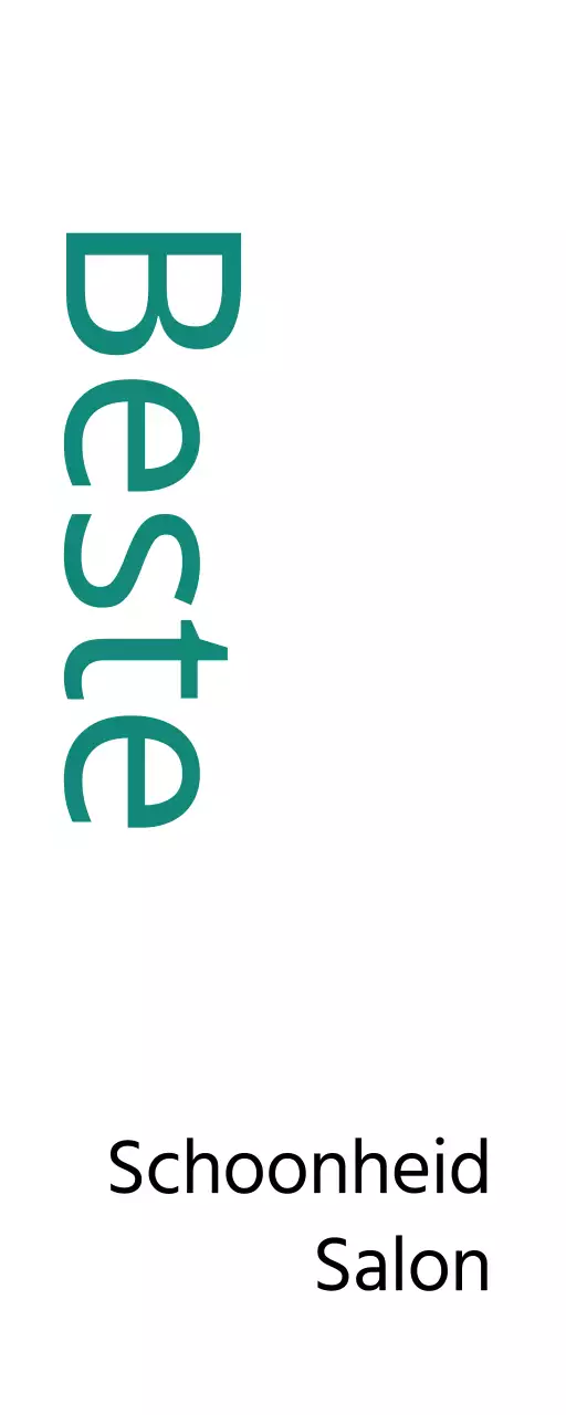 Strak winkelbord met wit zwart turquoise Mayer kapsalon tekst