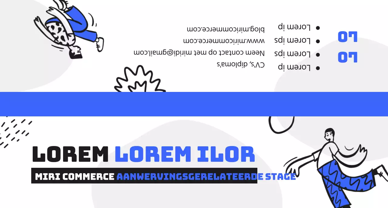 Een welkomstpakket ter herinnering aan je loopbaanstage met een blauw-zwarte menselijke illustratie.