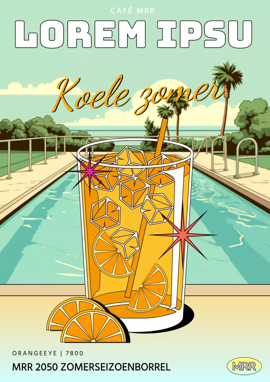 Oranje geïllustreerde drank promotie