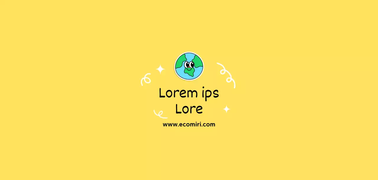 Schattige gele milieu-illustratie voor de Save the Planet-campagne