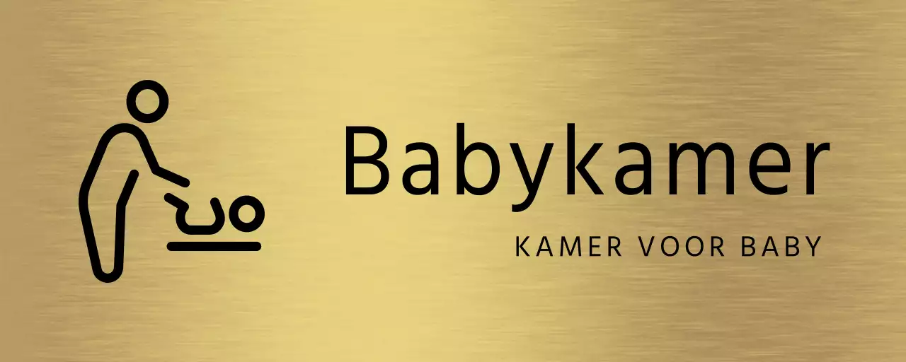 Eenvoudige plaatsaanduiding met zwarte peuterkamernaam en pictogram