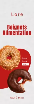 Promouvoir un menu simple de beignets avec des accents de couleur rouge