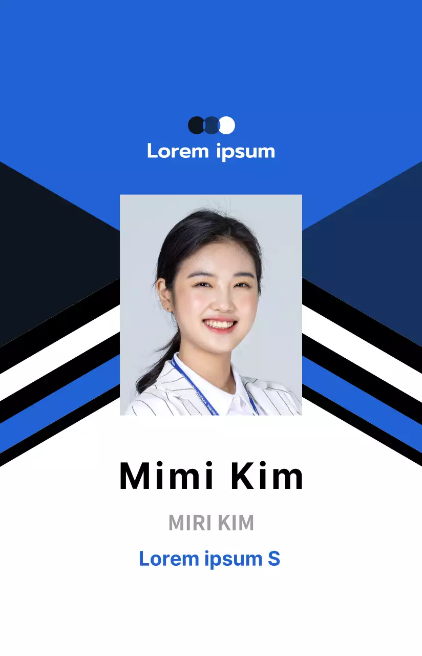 Een eenvoudige en professionele personeelskaart in blauwe tinten