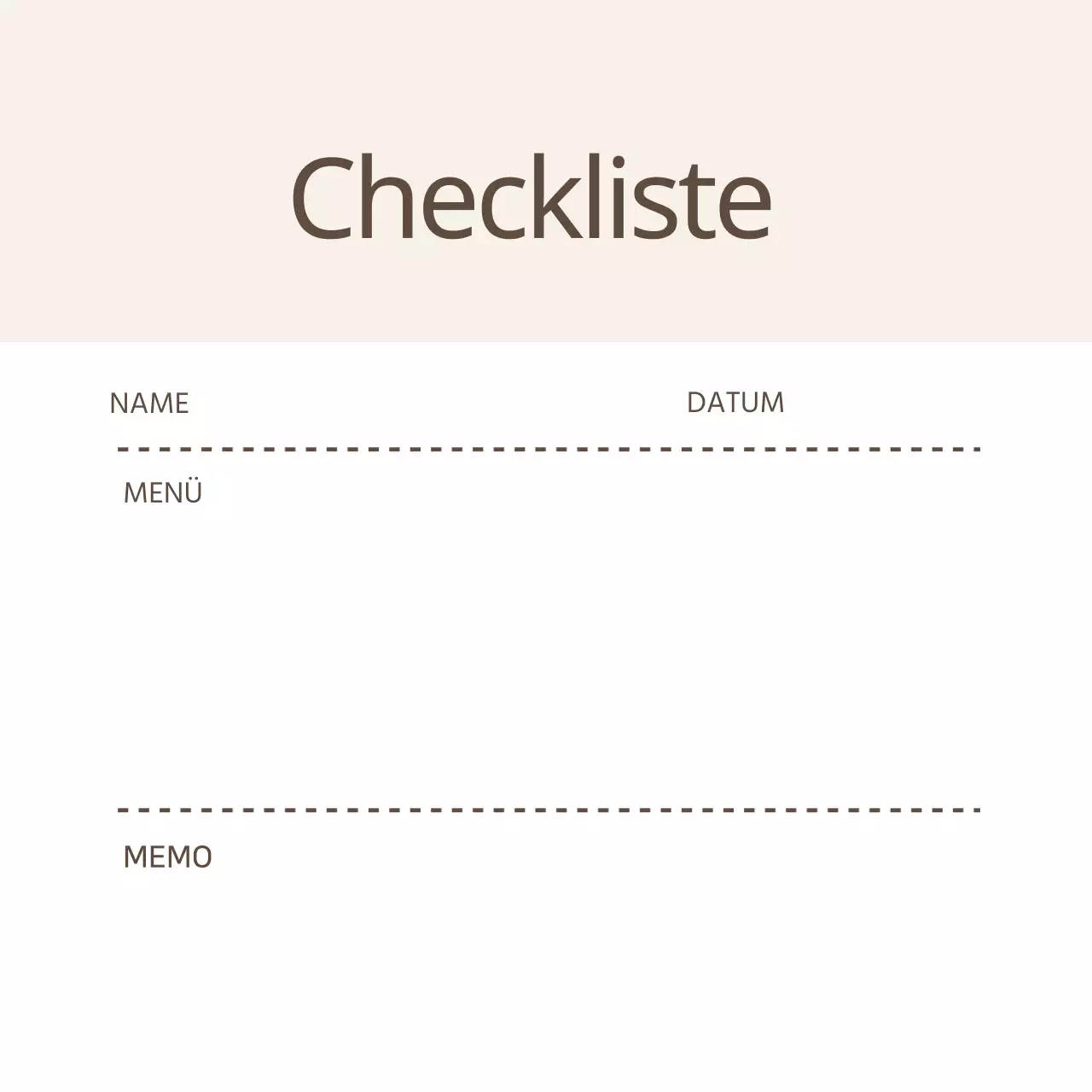 Beige Linien Einfache Checkliste