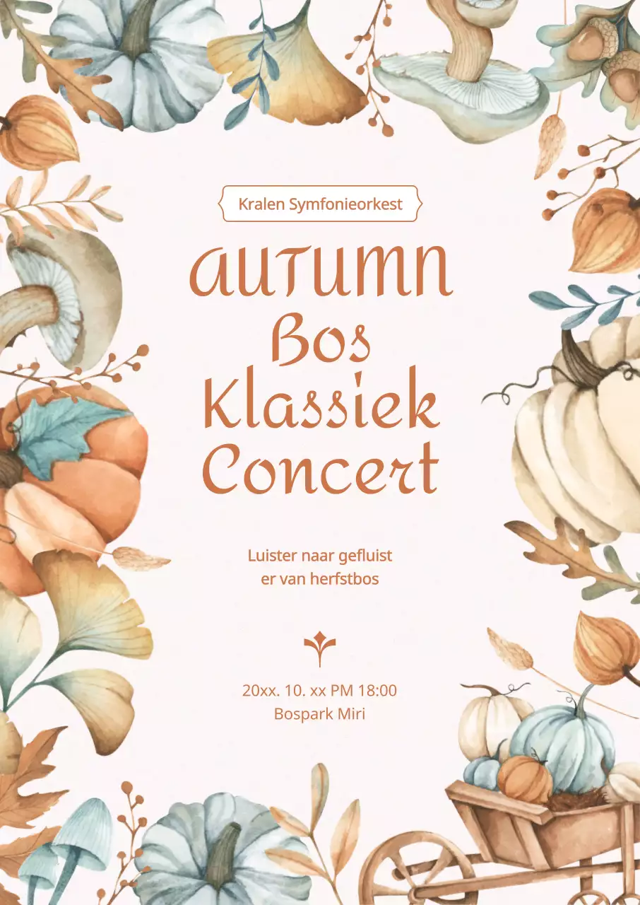 Promoot een concertevenement met een vintage herfstillustratie