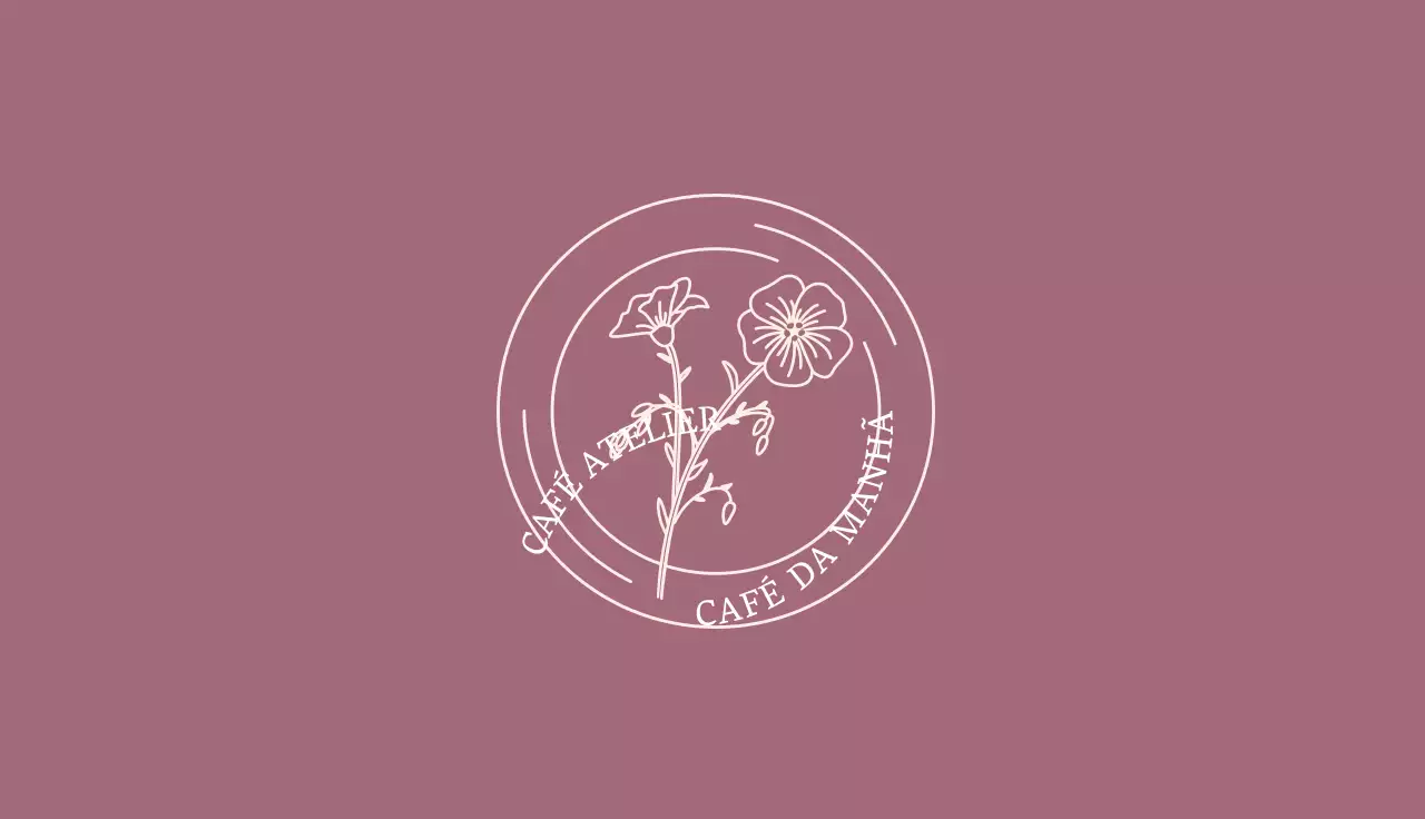 Ilustração cor-de-rosa de um simples café
