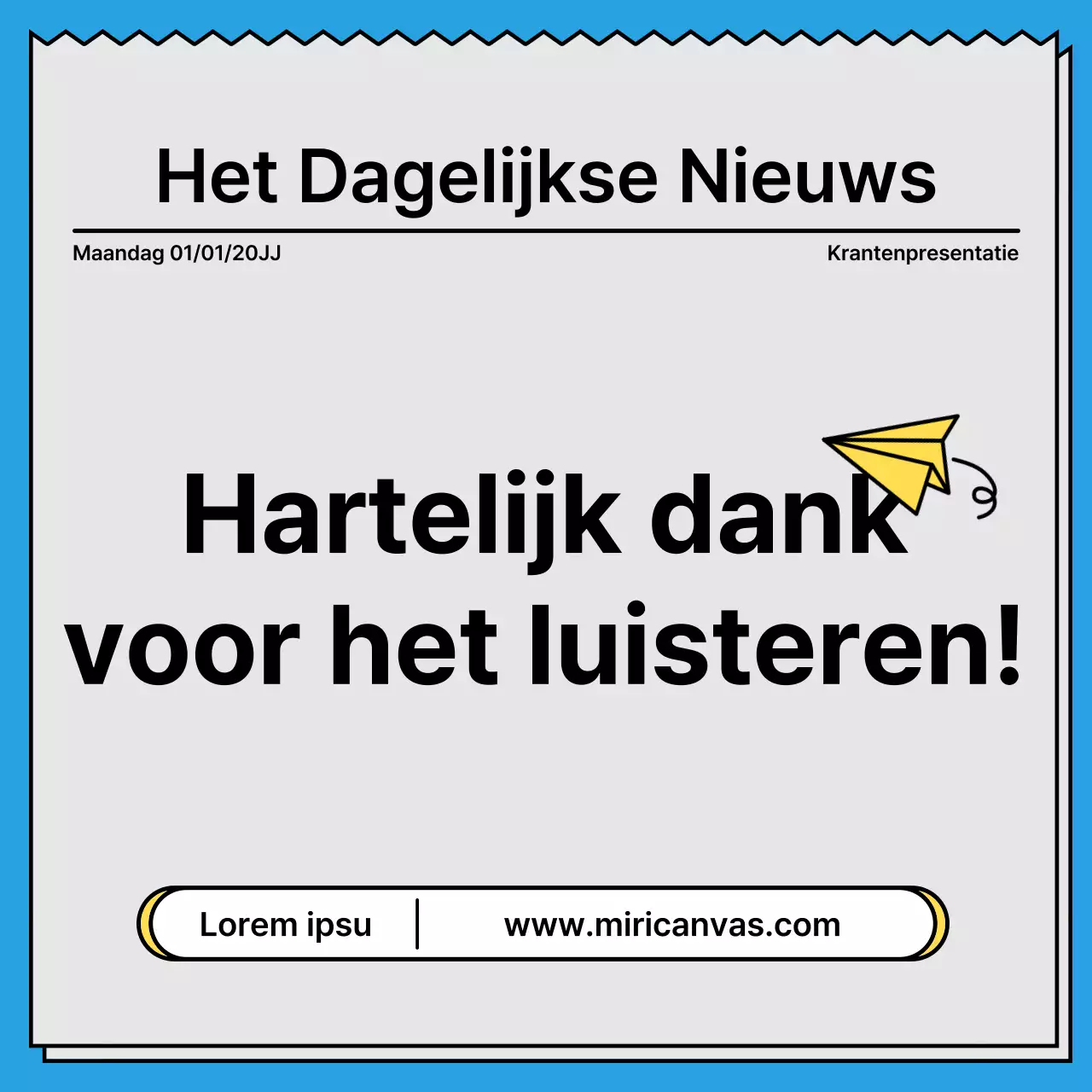 Gedurfd, opvallend kaartnieuws in een krantenconcept met gele en lichtblauwe accentkleuren