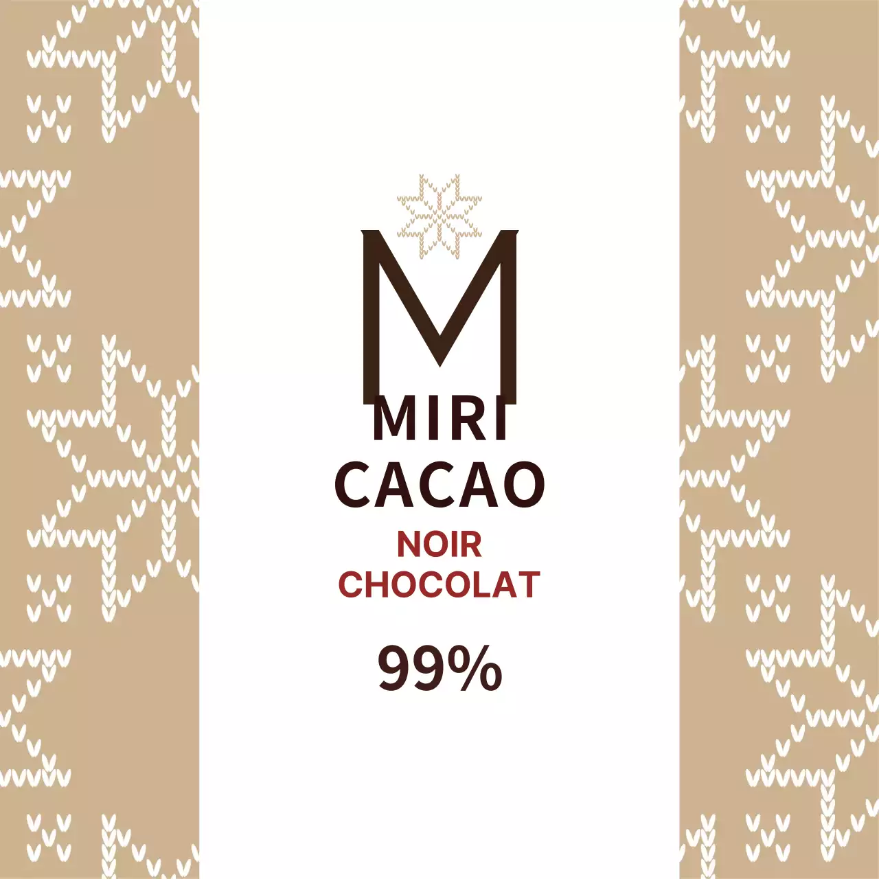 Etiquette de diffuseur beige à motif de flocons de neige