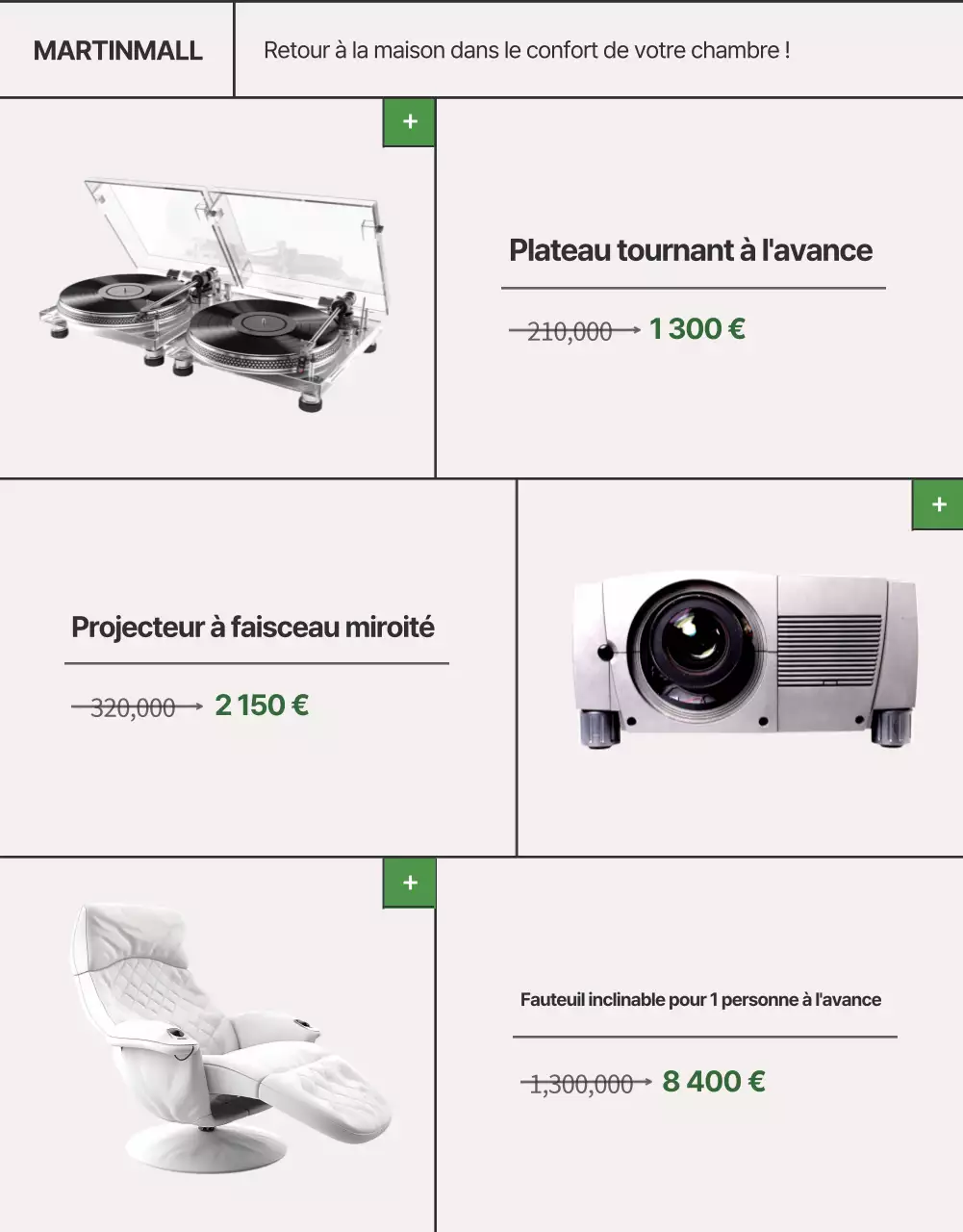 Meubles d'été de style Homecoming en beige et vert