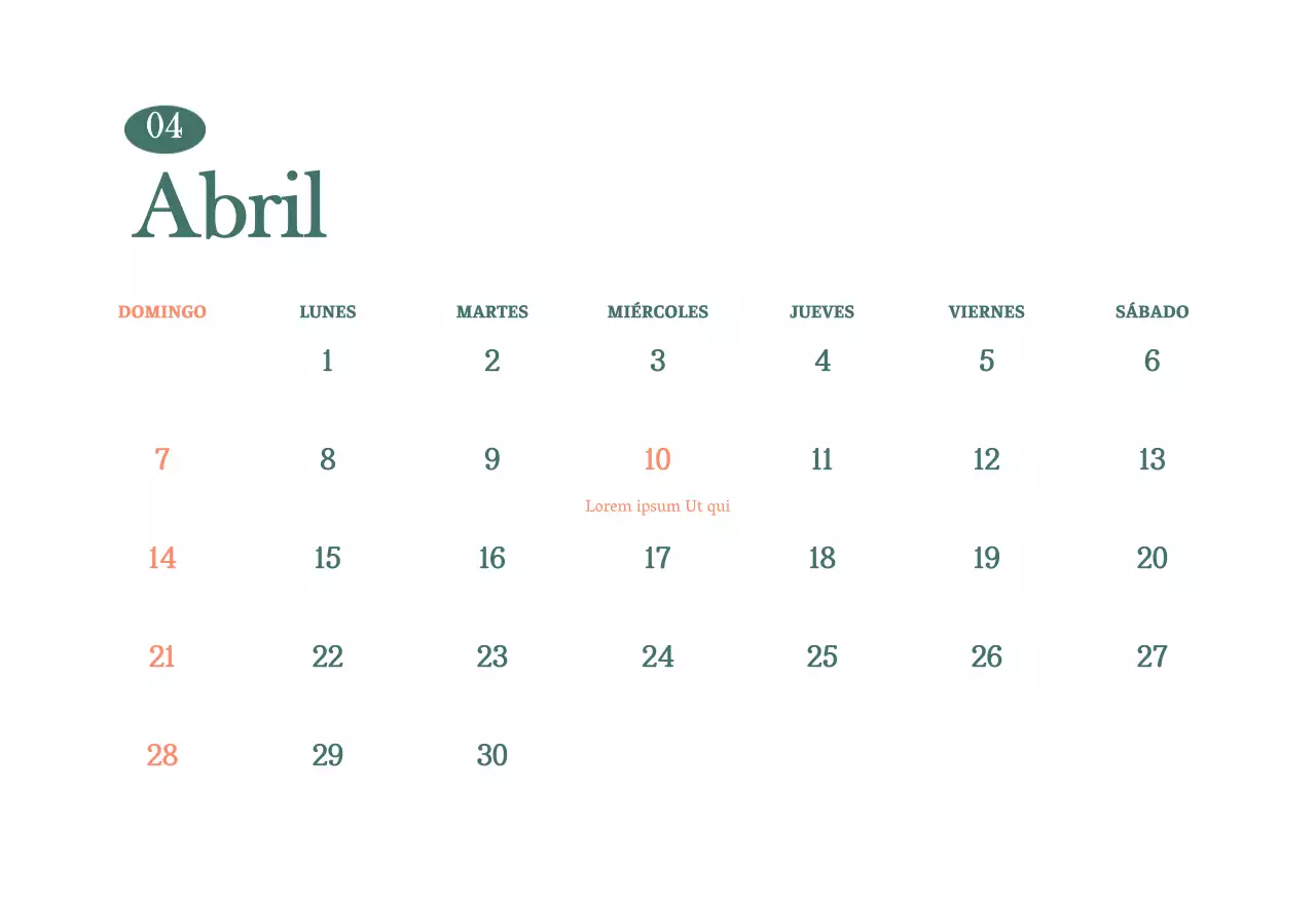 Calendario de cafés con recomendaciones de bebidas del mes